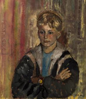 Juddy Cassab's portrait of her grandson Bodhi, 1989, oil on board.